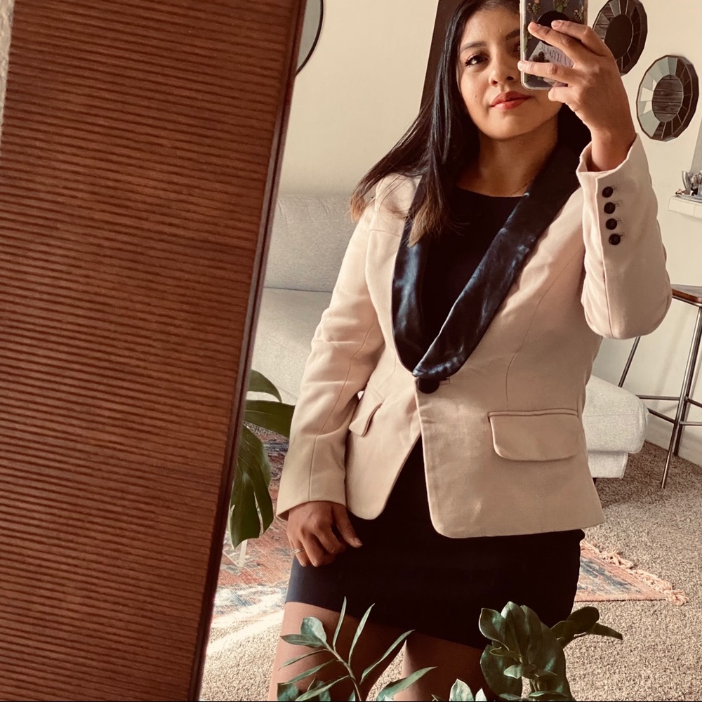 Milly New York Blazer with black leather trim Sz 6 - Picture 6 of 6